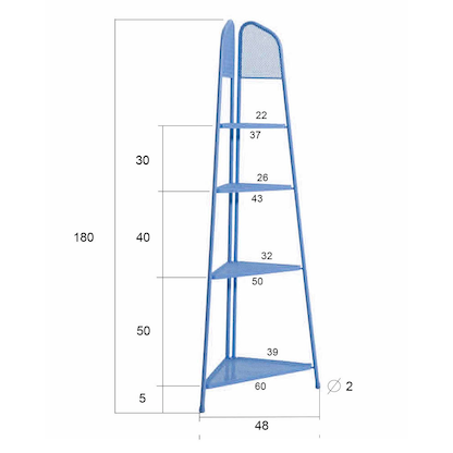 Artikelbild 2 für Eckregal Ekko blau 48,0 x 27,0 x 180,0 cm, Artikelnummer 285159