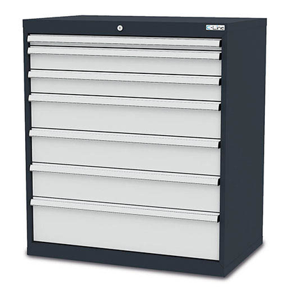 Artikelbild 1 für Simplaflex® Systemeinrichter C-Line mit Kleinteilkästen Schubladenschrank anthrazit 7 Schubladen 90,0 x 57,5 x 102,0 cm, Artikelnummer 684207