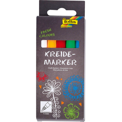 Artikelbild für folia FRESH COLOURS Kreidemarker farbsortiert 1,0 - 2,0 mm, 5 St., Artikelnummer 602312