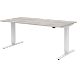 Artikelbild 1 für röhr direct.office elektrisch höhenverstellbarer Schreibtisch beton rechteckig, T-Fuß-Gestell weiß 160,0 x 70,0 cm, Artikelnummer 468043