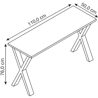 Artikelbild 2 für VCM my office Lona Schreibtisch anthrazit rechteckig, X-Fuß-Gestell silber 110,0 x 50,0 cm, Artikelnummer 268167