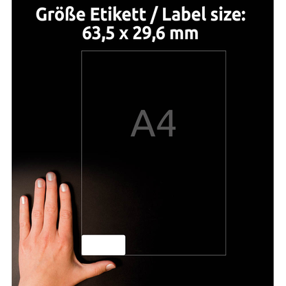 Artikelbild 9 für 540 AVERY Zweckform Sicherheitsetiketten L6114-20 weiß 63,5 x 29,6 mm, Artikelnummer 843223