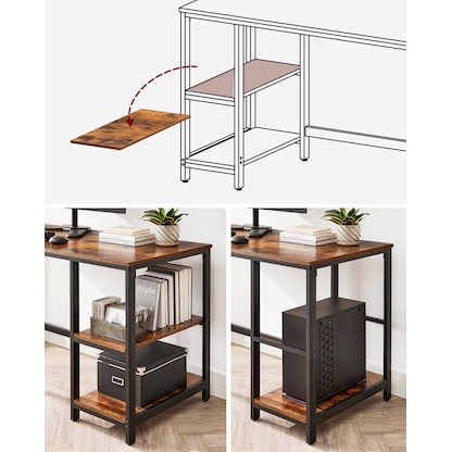 Artikelbild 7 für VASAGLE Schreibtisch braun rechteckig, 4-Fuß-Gestell schwarz 140,0 x 60,0 cm, Artikelnummer 289706