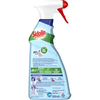 Artikelbild 2 für Sidolin All in 1 Multi-Flächen Glasreiniger 0,50 l, Artikelnummer 573463