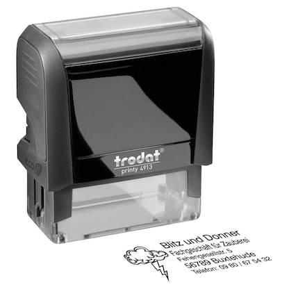 Artikelbild für trodat Textstempel, individualisierbar printy 4913 selbstfärbend schwarz mit Logo, 1 St., Artikelnummer 566513