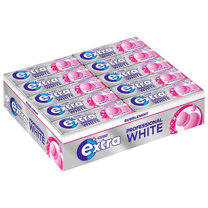 Artikelbild für extra® PROFESSIONAL WHITE BUBBLEMINT Kaugummis 30 Pack à 10 Stück, Artikelnummer 473047