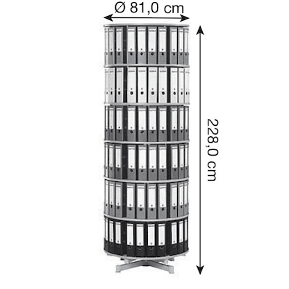 Artikelbild 2 für reef Ordnerdrehsäule buche bis zu 144 Ordner, Etagen einzeln drehbar, H: 228,0 cm, Artikelnummer 677955