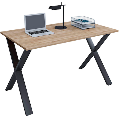 Artikelbild für VCM my office Lona Schreibtisch sonoma-eiche rechteckig, X-Fuß-Gestell schwarz 140,0 x 80,0 cm, Artikelnummer 973735