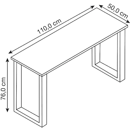 Artikelbild 4 für VCM my office Lona Schreibtisch weiß rechteckig, U-Fuß-Gestell schwarz 110,0 x 50,0 cm, Artikelnummer 905594