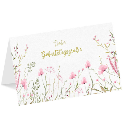 Artikelbild für LUMA Geburtstagskarte rosa Blumen DIN B6, Artikelnummer 141487