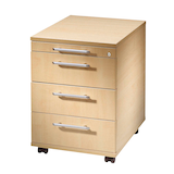 Artikelbild 1 für HAMMERBACHER Orbis Rollcontainer ahorn 4 Auszüge 42,8 x 58,0 x 59,0 cm, Artikelnummer 470260