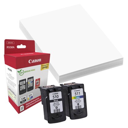 Artikelbild 14 für Canon PG-510/CL-511 schwarz, color Druckköpfe + Fotopapier, 2er-Set, Artikelnummer 144198
