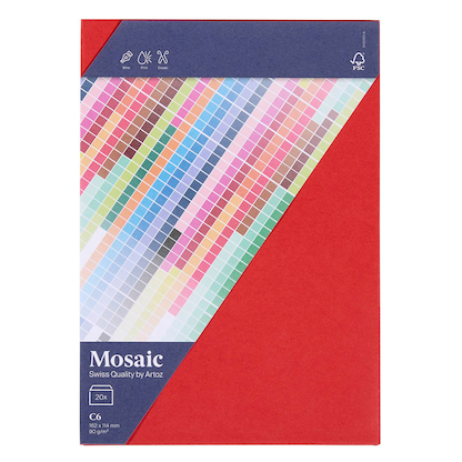 Artikelbild 2 für artoz Briefumschläge Mosaic DIN C6 ohne Fenster feuerrot haftklebend 20 St., Artikelnummer 249462
