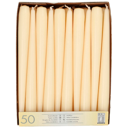 Artikelbild für 50 STARPAK Kerzen champagner, Artikelnummer 607622