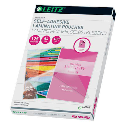 Artikelbild 2 für 100 LEITZ Laminierfolien glänzend für A4 125 micron selbstklebender Rücken, Artikelnummer 394522