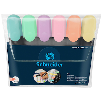 Artikelbild 3 für Schneider Job Pastell Textmarker farbsortiert, 6 St., Artikelnummer 325072