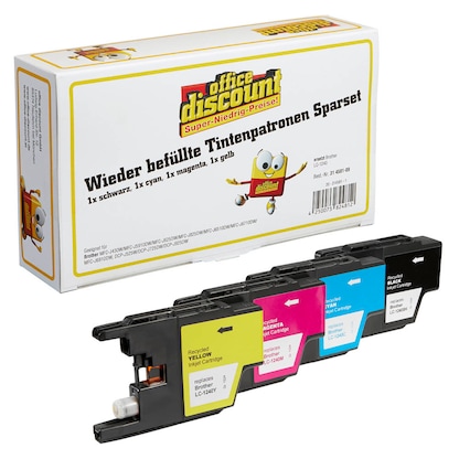 Artikelbild 10 für office discount schwarz, cyan, magenta, gelb Druckerpatronen kompatibel zu brother LC-1240BK/C/M/Y, 4er-Set, Artikelnummer 314581