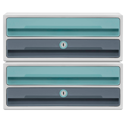 Artikelbild 4 für cep Schubladenbox MoovUp mit Schloss mint, grau 1091112961, DIN A4 quer mit 2 Schubladen, Artikelnummer 431811