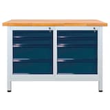 Artikelbild 1 für ADB Werkbank lichtgrau, anthrazitgrau 8 Schubladen 120,0 x 60,0 x 84,0 cm, Artikelnummer 204889