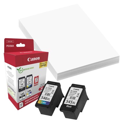 Artikelbild 12 für Canon PG-545 XL + CL-546 XL schwarz, color Druckköpfe + Fotopapier, 2er-Set, Artikelnummer 207429