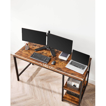 Artikelbild 10 für VASAGLE Schreibtisch braun rechteckig, 4-Fuß-Gestell schwarz 140,0 x 60,0 cm, Artikelnummer 289706