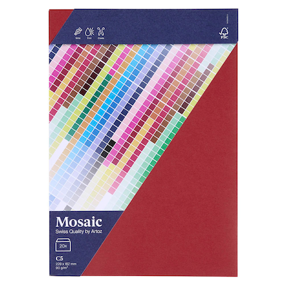 Artikelbild 2 für artoz Briefumschläge Mosaic DIN C5 ohne Fenster weinrot haftklebend 20 St., Artikelnummer 250197