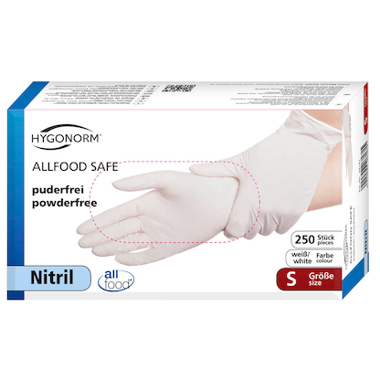 Artikelbild 11 für HYGOSTAR unisex Einmalhandschuhe ALLFOOD SAFE weiß Größe S, 250 St., Artikelnummer 291207