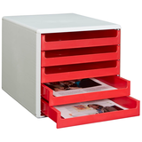 Artikelbild 1 für M&M Schubladenbox rot 30050906, DIN A4 mit 5 Schubladen, Artikelnummer 430926