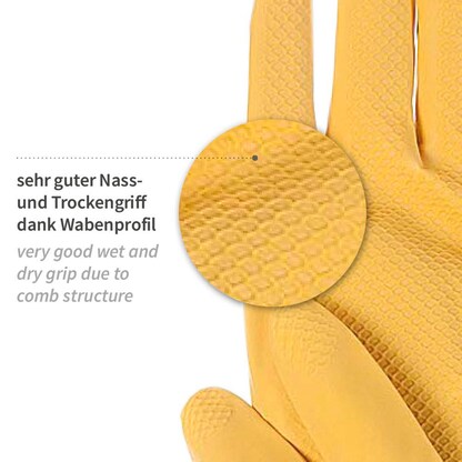 Artikelbild 4 für HYGONORM unisex Gummihandschuhe Bettina Soft gelb Größe 9, 1 Paar, Artikelnummer 651717