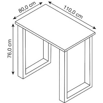 Artikelbild 2 für VCM my office Lona Schreibtisch weiß rechteckig, U-Fuß-Gestell schwarz 110,0 x 80,0 cm, Artikelnummer 906331