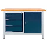 Artikelbild 1 für ADB Werkbank lichtgrau, anthrazitgrau 4 Schubladen 120,0 x 60,0 x 84,0 cm, Artikelnummer 204907