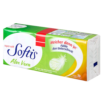 Artikelbild 4 für Softis Taschentücher Aloe Vera 4-lagig weiß, 15x 9 Tücher, Artikelnummer 384461