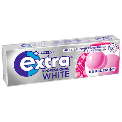 Artikelbild 2 für extra® PROFESSIONAL WHITE BUBBLEMINT Kaugummis 30 Pack à 10 Stück, Artikelnummer 473047