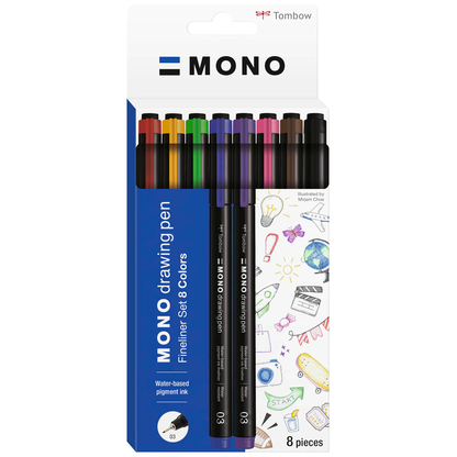 Artikelbild 13 für Tombow MONO Fineliner-Set farbsortiert 0,35 mm, 8 St., Artikelnummer 700912
