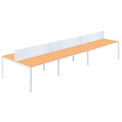 Artikelbild 6 für PAPERFLOW easyDesk Doppelschreibtisch buche rechteckig, 4-Fuß-Gestell weiß 480,0 x 166,0 cm, Artikelnummer 528005