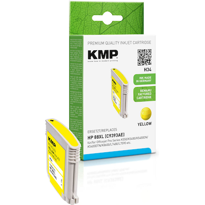 Artikelbild 22 für KMP H34 gelb Druckerpatrone kompatibel zu HP 88XL (C9393AE), Artikelnummer 640789