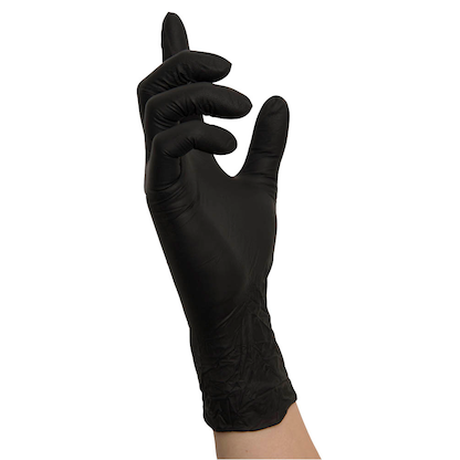 Artikelbild 2 für NITRAS MEDICAL unisex Einmalhandschuhe BLACK WAVE schwarz Größe M, 100 St., Artikelnummer 684823