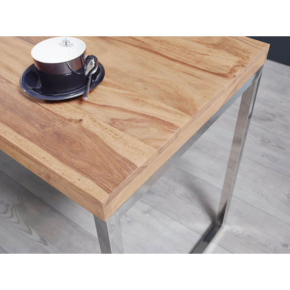 Artikelbild 2 für WOHNLING Schreibtisch akazie rechteckig, Kufen-Gestell chrom 120,0 x 60,0 cm, Artikelnummer 540403