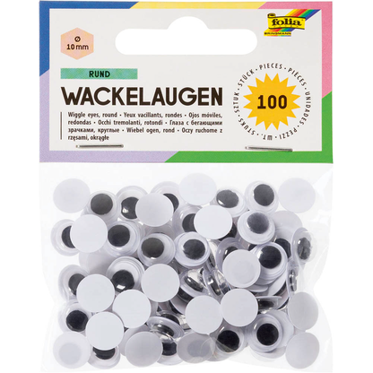 Artikelbild für folia Wackelaugen weiß 10,0 mm Ø 10,0 mm 100 St., Artikelnummer 355283