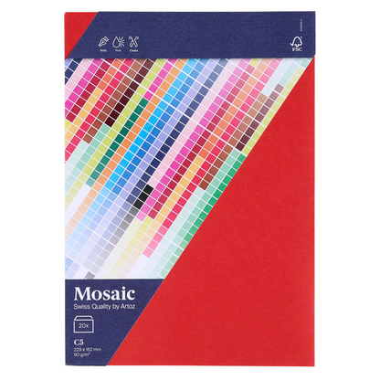 Artikelbild 2 für artoz Briefumschläge Mosaic DIN C5 ohne Fenster feuerrot haftklebend 20 St., Artikelnummer 250229