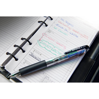 Artikelbild 2 für Tombow 4-Farben-Kugelschreiber REPORTER 4 transparent, Schreibfarbe: schwarz, blau, rot, grün, 1 St., Artikelnummer 849810