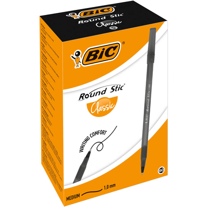 Artikelbild 4 für BIC Kugelschreiber Round Stic Simply schwarz/transparent, Schreibfarbe: schwarz, 60 St., Artikelnummer 836148