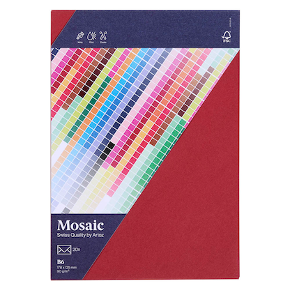 Artikelbild 2 für artoz Briefumschläge Mosaic DIN B6 ohne Fenster weinrot nassklebend 20 St., Artikelnummer 870037