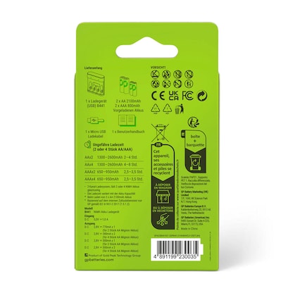 Artikelbild 4 für GP DE B441 USB-Akku-Ladegerät inkl. Akkus, Artikelnummer 723277