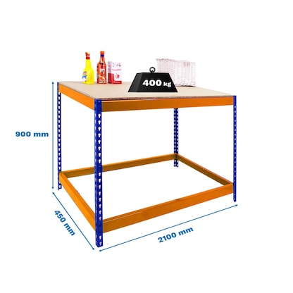 Artikelbild 2 für Simonrack Werkbank SIMONWORK BASIC 1 orange, blau 210,0 x 45,0 x 90,0 cm, Artikelnummer 977951