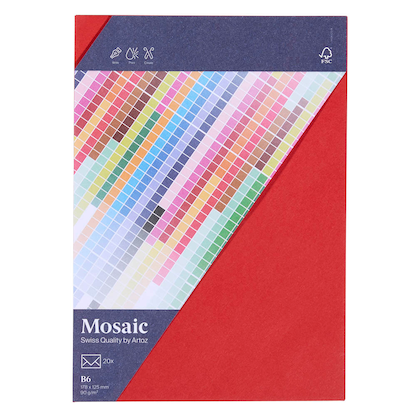 Artikelbild 2 für artoz Briefumschläge Mosaic DIN B6 ohne Fenster feuerrot nassklebend 20 St., Artikelnummer 870044