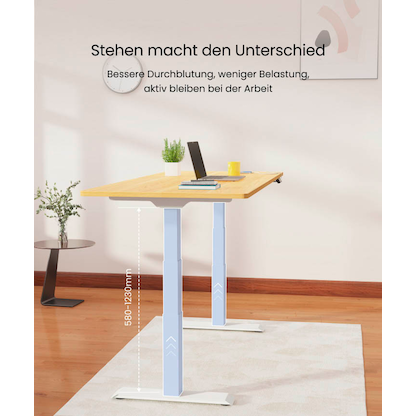 Artikelbild 7 für FlexiSpot E7 elektrisch höhenverstellbares Schreibtischgestell weiß ohne Tischplatte, T-Fuß-Gestell weiß 110,0 - 190,0 x 68,0 cm, Artikelnummer 656669