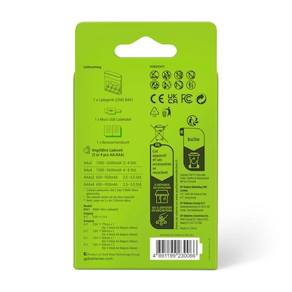 Artikelbild 5 für GP DE B441 USB-Akku-Ladegerät, Artikelnummer 723401