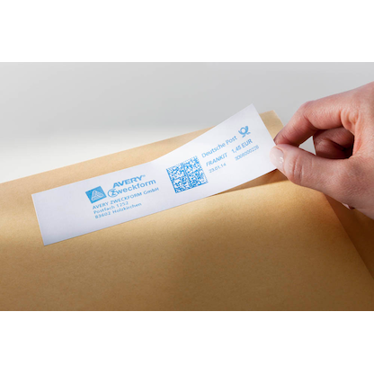 Artikelbild 2 für 1.000 AVERY Zweckform Frankieretiketten 3433 weiß 163,0 x 43,0 mm, Artikelnummer 647305
