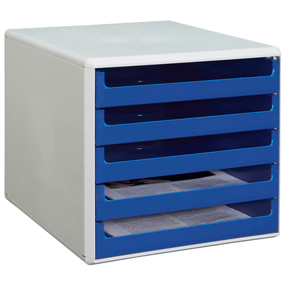 Artikelbild 3 für M&M Schubladenbox blau 30050911, DIN A4 mit 5 Schubladen, Artikelnummer 430934